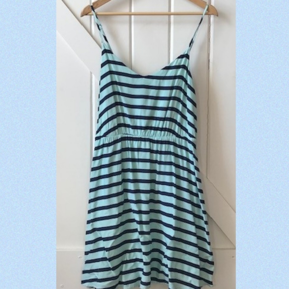 LC Lauren Conrad Striped Turquoise Sundress Women's size 14